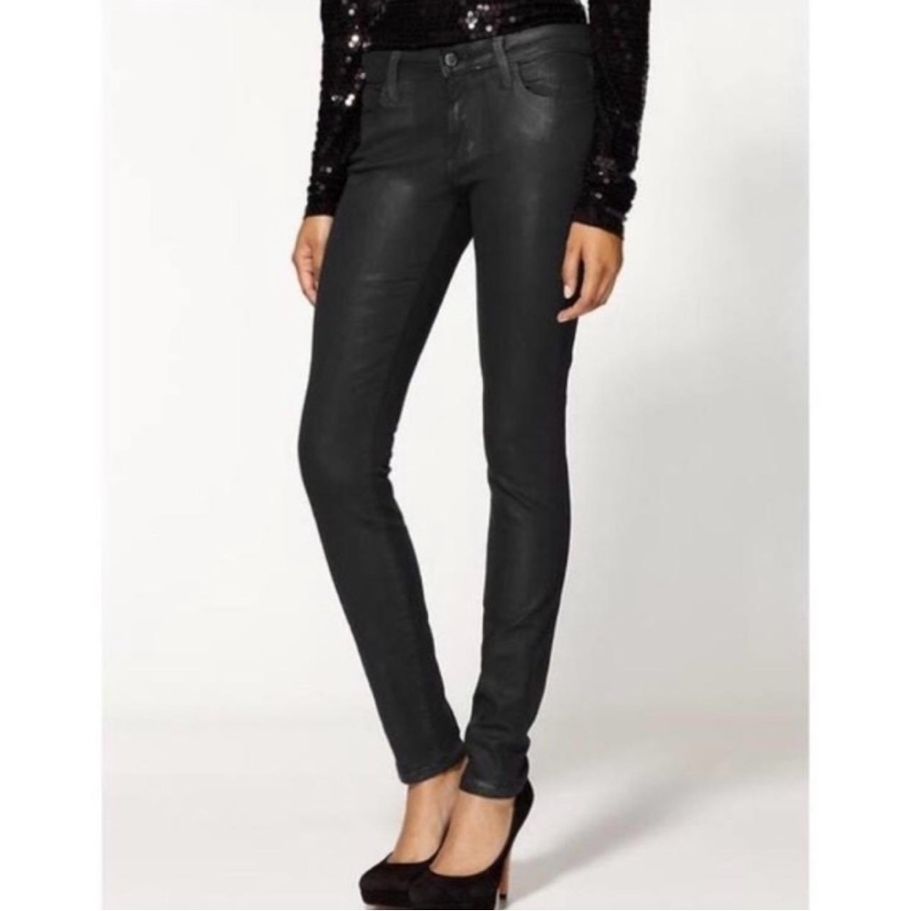 NY&C Shimmery Black “Sits At Lower Waist” Skinny Rocker Jeans Pants - 8